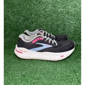 Brooks Ghost Max Womens Size 9.5 Black White Blue Running Walking Shoes Sneakers